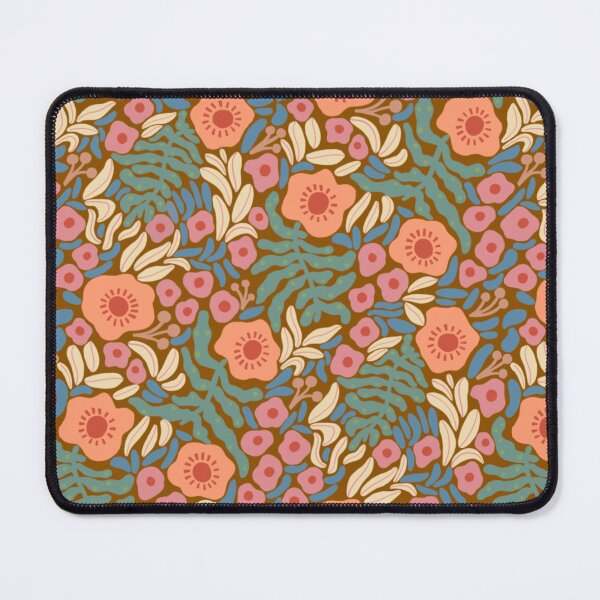 Item preview, Whimsical Meadow Blooms Muted Earthy Floral Garden On Ochre Terracotta designed and sold by DropRomance.