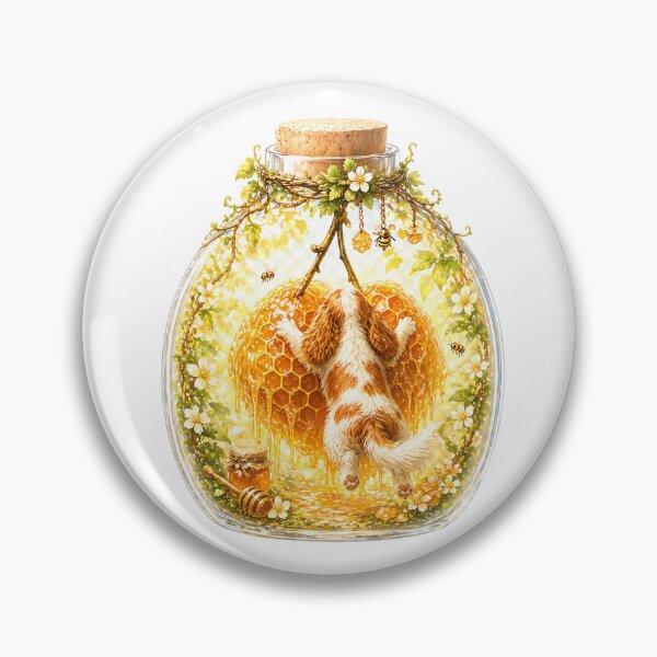 Item preview, Cavalier King Charles Spaniel Honey Sticker – Cute Blenheim Puppy Bee Cottagecore Dog Art for T-Shirts, Phone Cases & Gifts designed and sold by SakuraWaStyle.