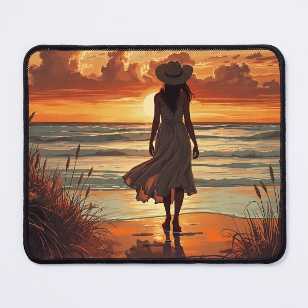 Item preview, Coastal Cowgirl Sunset Silhouette – Golden Hour Beach Aesthetic Art | Coastal Cowgirl Gift designed and sold by irfanshikh.