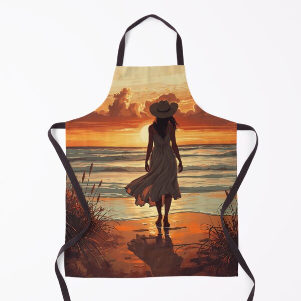Item preview, Silueta de vaquera costera al atardecer – Arte estético playero de la hora dorada | Regalo de vaquera costera designed and sold by irfanshikh.