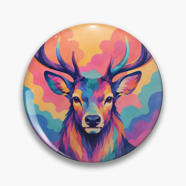 Item preview, Psychedelic Deer Head Sunset Art – Colorful Stag Portrait Nature T-Shirt Design designed and sold by drawlinershop.