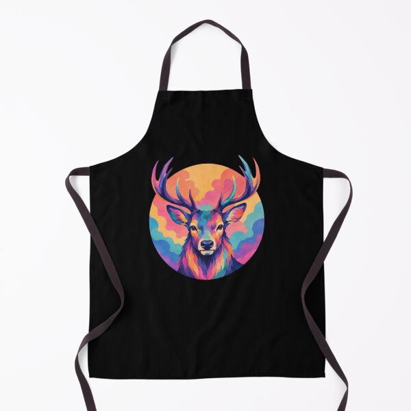Item preview, Psychedelic Deer Head Sunset Art – Colorful Stag Portrait Nature T-Shirt Design designed and sold by drawlinershop.