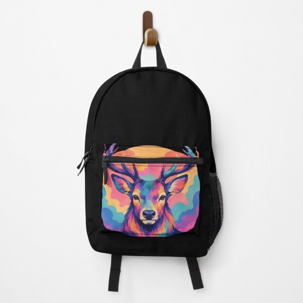 Item preview, Psychedelic Deer Head Sunset Art – Colorful Stag Portrait Nature T-Shirt Design designed and sold by drawlinershop.