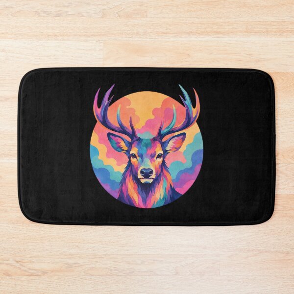 Item preview, Psychedelic Deer Head Sunset Art – Colorful Stag Portrait Nature T-Shirt Design designed and sold by drawlinershop.