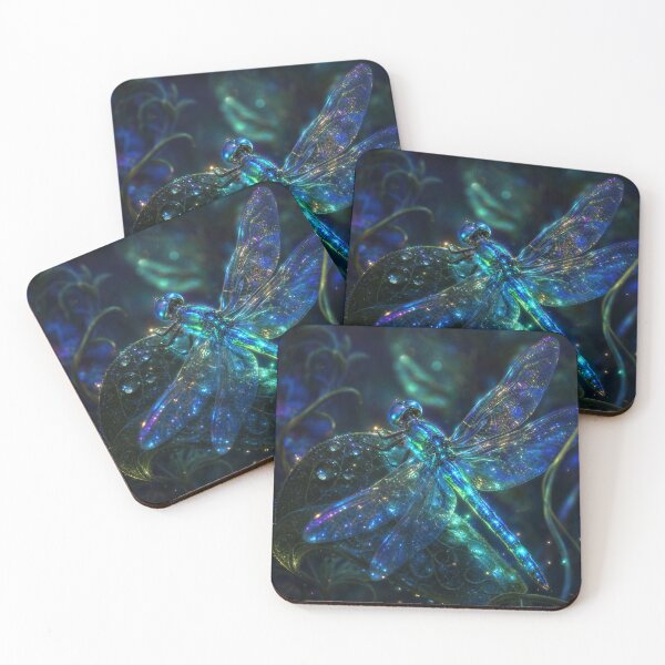 Item preview, LUMINOUS DRAGONFLY — Biolume Macro Fantasy Print designed and sold by Jandedan.