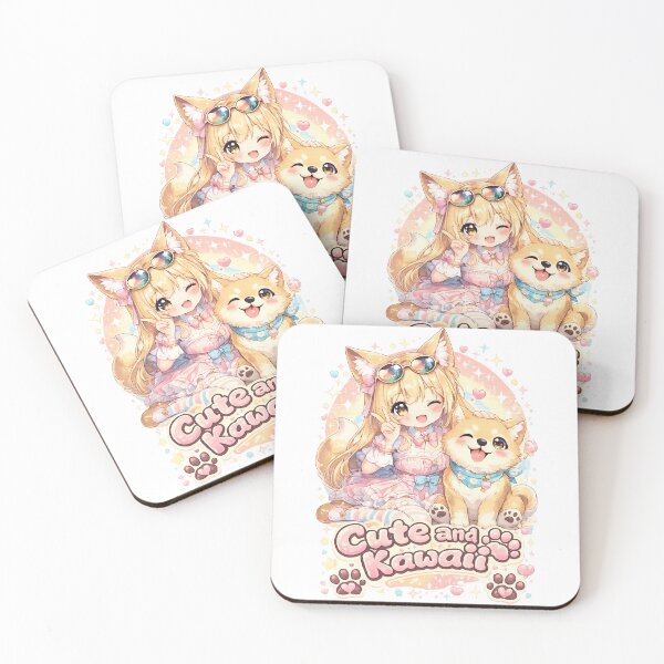 Item preview, Kawaii Anime Fox Girl and Shiba Inu Chibi Cute Aesthetic Japanese Manga  designed and sold by Dyan4.