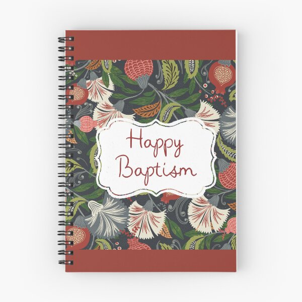 Item preview, Happy Baptism -Red florals chintzy  designed and sold by Nuevomundo Arte Designs by Anahí .