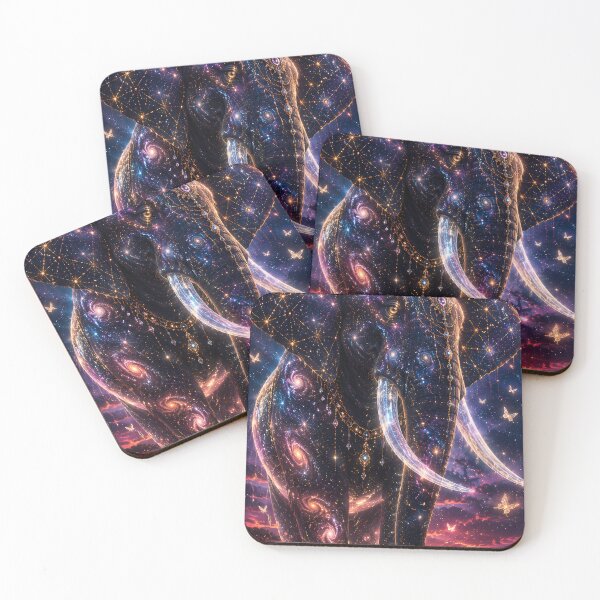 Item preview, "Cosmic Elephant Goddess — Galaxy Body Star Map Ears Crystal Tusks — Hyper-Surrealist African Wildlife Art" designed and sold by Bossygraphicske.