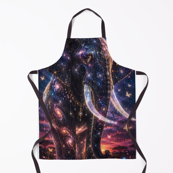 Item preview, "Cosmic Elephant Goddess — Galaxy Body Star Map Ears Crystal Tusks — Hyper-Surrealist African Wildlife Art" designed and sold by Bossygraphicske.