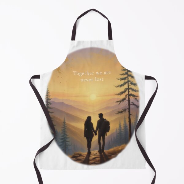 Item preview, Together we are never lost couple hiking sunset mountain art print designed and sold by icemanphotos.