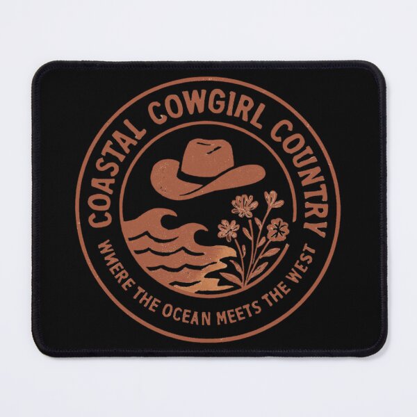 Item preview, Coastal Cowgirl Country Where Ocean Meets West – Vintage Stamp Retro Art | Western Beach Gift designed and sold by irfanshikh.