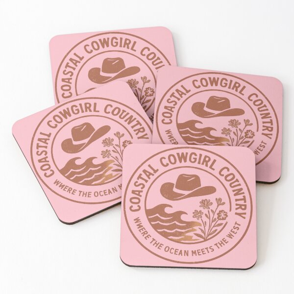 Item preview, Coastal Cowgirl Country Where Ocean Meets West – Vintage Stamp Retro Art | Western Beach Gift designed and sold by irfanshikh.