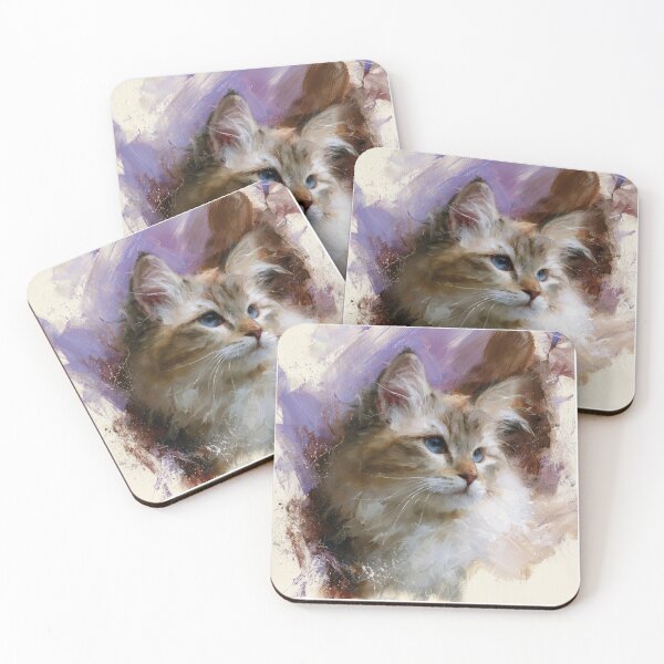 Item preview, Majestic Ragdoll Cat: Ethereal Watercolor Dream in Violet designed and sold by Paolo-Bandal.