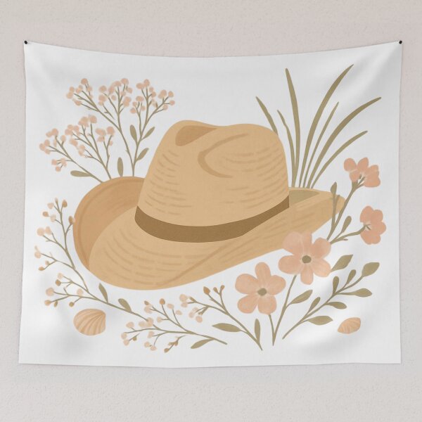 Item preview, Coastal Cowgirl Wildflower Hat – Watercolor Botanical Beach Western Art | Coastal Aesthetic Gift designed and sold by irfanshikh.