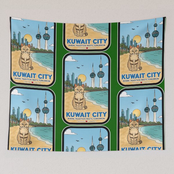 Item preview, Kuwait City Cat Cartoon Travel designed and sold by Blupunk.