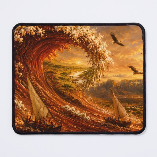 Item preview, "The Great African Wave — Terracotta Earth Wave Reimagined — Iconic Art African Edition Fine Art Print" designed and sold by Bossygraphicske.