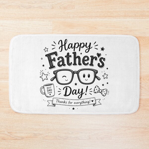 Item preview, Cute Happy Father’s Day Illustration – Best Dad Ever Mug & Glasses Retro Doodle Design designed and sold by Lu7u.