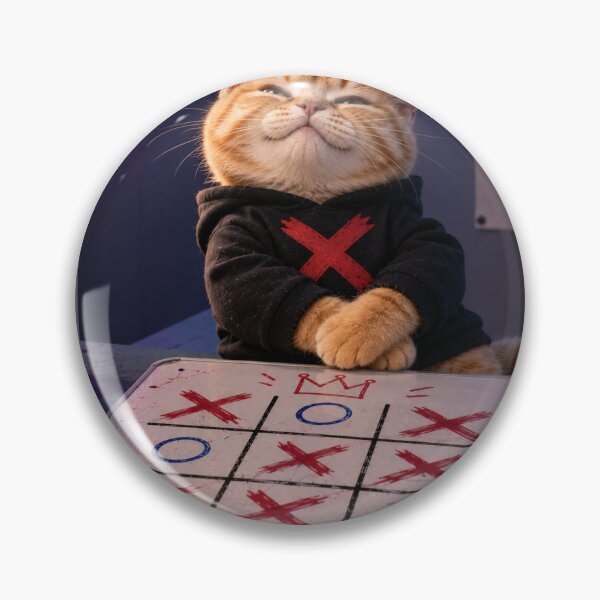 Item preview, Orange Cat Always Wins Tic Tac Toe designed and sold by LovelyCatGalaxy.