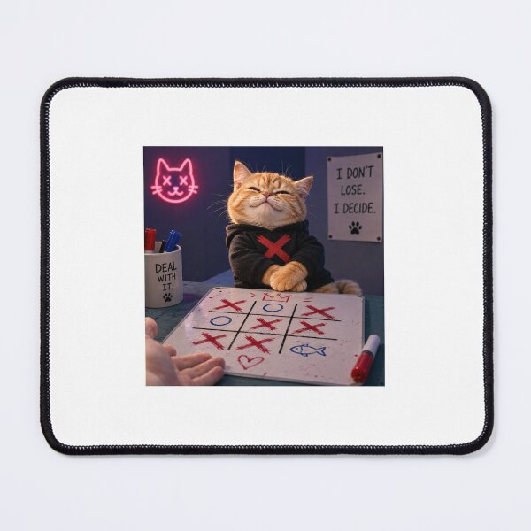 Item preview, Orange Cat Always Wins Tic Tac Toe designed and sold by LovelyCatGalaxy.