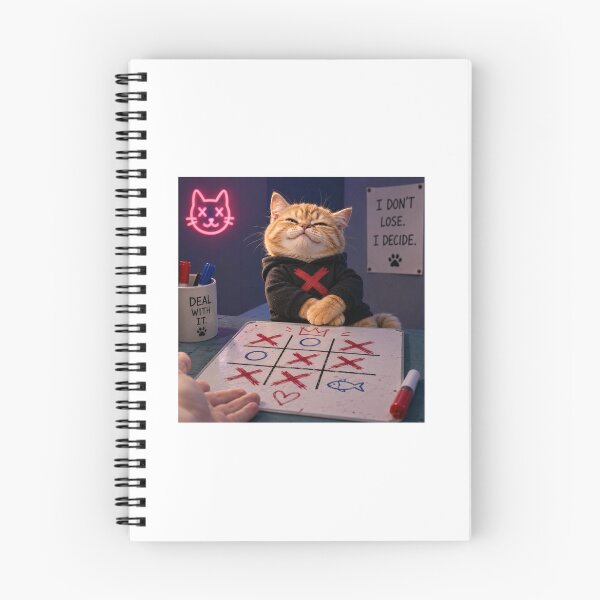 Item preview, Orange Cat Always Wins Tic Tac Toe designed and sold by LovelyCatGalaxy.