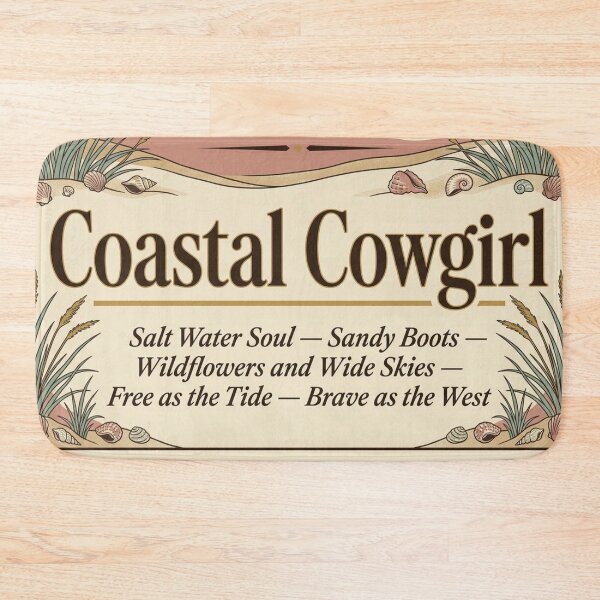 Item preview, Coastal Cowgirl Manifesto Salt Water Soul Sandy Boots – Typographic Art | Coastal Cowgirl Gift designed and sold by irfanshikh.