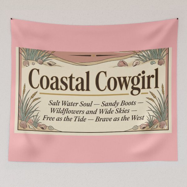 Item preview, Coastal Cowgirl Manifesto Salt Water Soul Sandy Boots – Typographic Art | Coastal Cowgirl Gift designed and sold by irfanshikh.