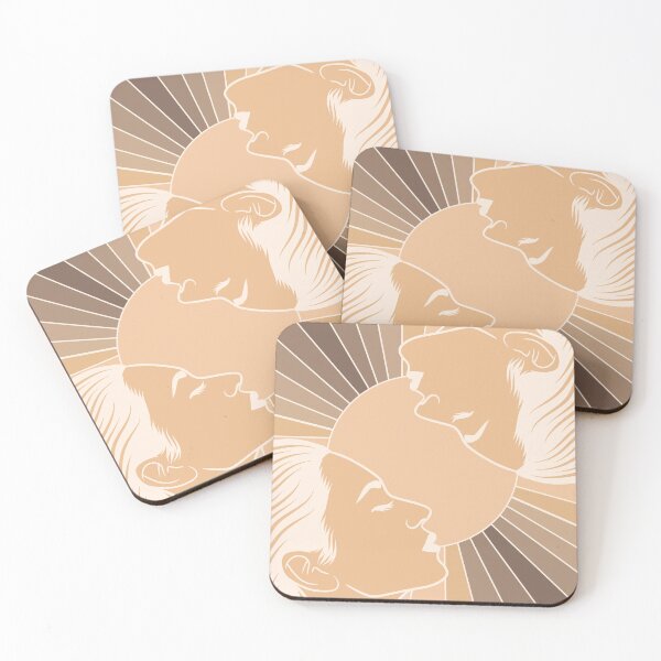 Item preview, Gemini Zodiac Twins Art - Minimalist Female Faces Mirror Decal designed and sold by K Design Store.