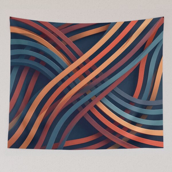 Item preview, Modern Abstract 3D Wavy Lines designed and sold by ShapeBow.