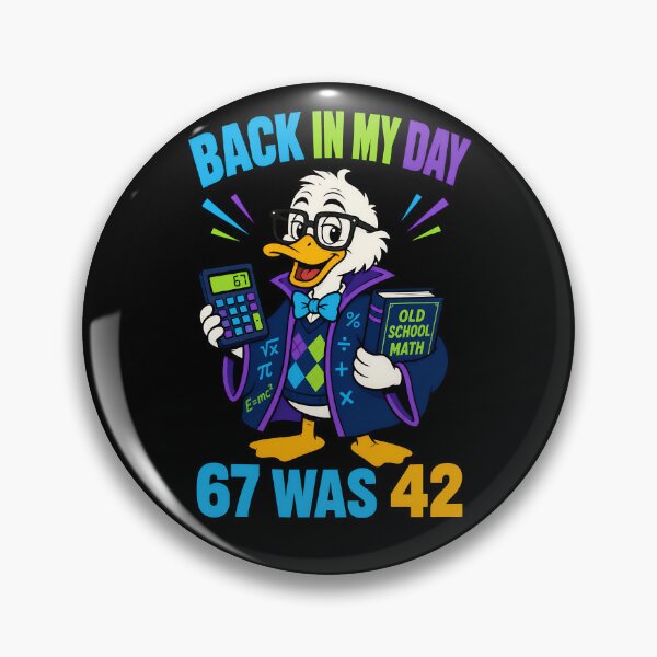 Item preview, Back In My Day 67 Was 42 Nerd Duck Math Humor Design designed and sold by TeeTimeTreasure.