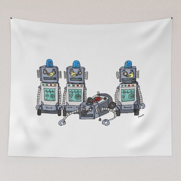 Item preview, Out of Order Robot – Funny Retro Sci-Fi Surreal Illustration designed and sold by MyxaART.