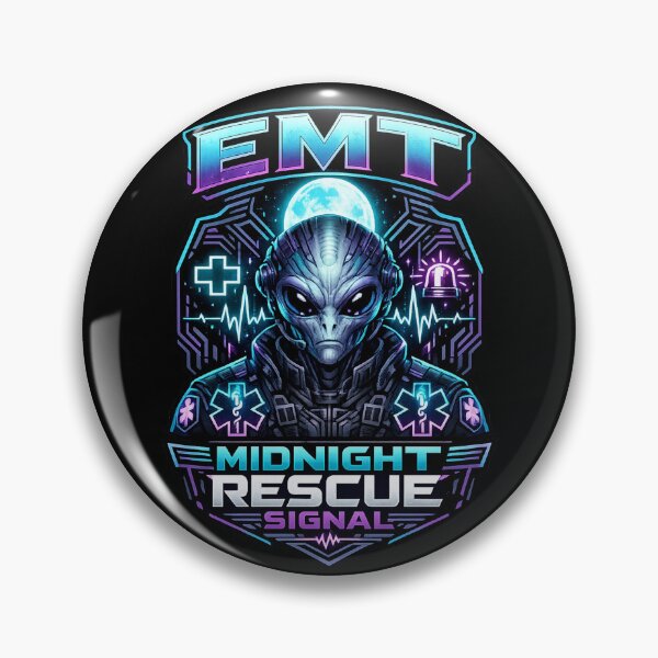 Item preview, Cyberpunk Alien EMT Midnight Rescue Signal Graphic | Futuristic Sci-Fi Paramedic EMS Apparel for EMS Week & National EMT Day designed and sold by ClinicalHubs.
