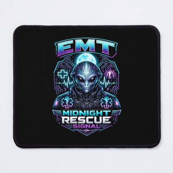 Item preview, Cyberpunk Alien EMT Midnight Rescue Signal Graphic | Futuristic Sci-Fi Paramedic EMS Apparel for EMS Week & National EMT Day designed and sold by ClinicalHubs.