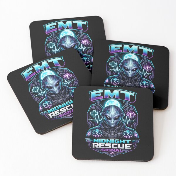 Item preview, Cyberpunk Alien EMT Midnight Rescue Signal Graphic | Futuristic Sci-Fi Paramedic EMS Apparel for EMS Week & National EMT Day designed and sold by ClinicalHubs.