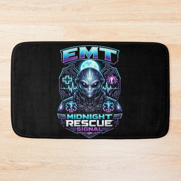 Item preview, Cyberpunk Alien EMT Midnight Rescue Signal Graphic | Futuristic Sci-Fi Paramedic EMS Apparel for EMS Week & National EMT Day designed and sold by ClinicalHubs.