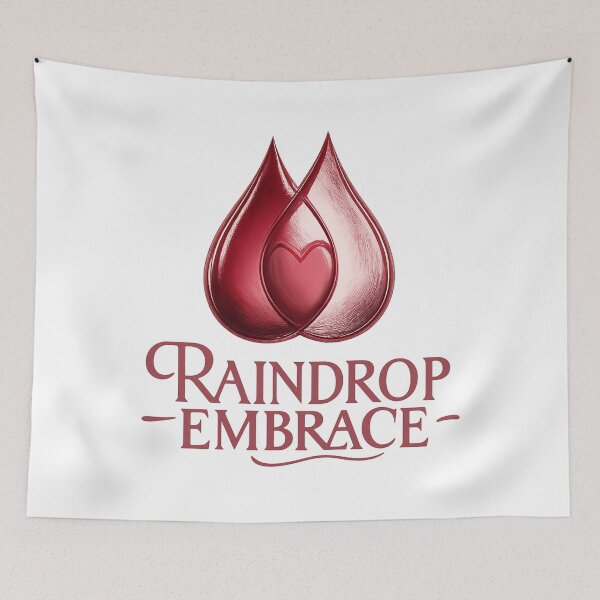 Item preview, Raindrop Embrace Overlapping Teardrops Design, Romantic Love Illustration, Emotional Comfort Art for Couples designed and sold by JagrDesigns.