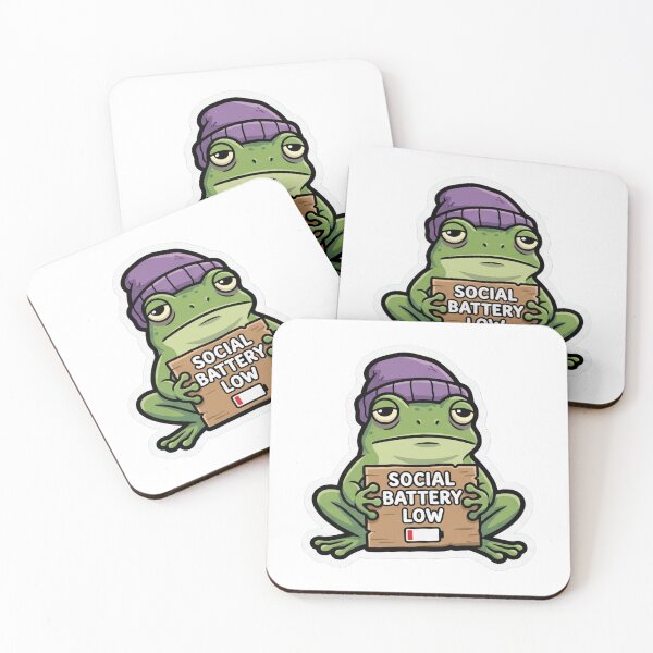 Item preview, Social Battery Low Frog – Funny Introvert Meme Cartoon Design designed and sold by ArtsyExplorer.
