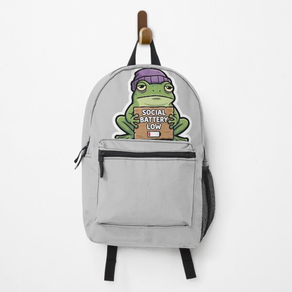 Item preview, Social Battery Low Frog – Funny Introvert Meme Cartoon Design designed and sold by ArtsyExplorer.