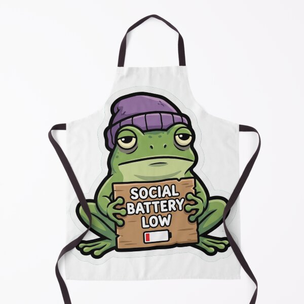 Item preview, Social Battery Low Frog – Funny Introvert Meme Cartoon Design designed and sold by ArtsyExplorer.