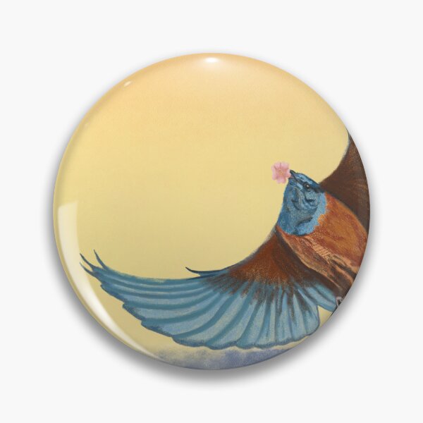Item preview, A blue bird with a cherry blossom in its beak designed and sold by greenPQBstudio.