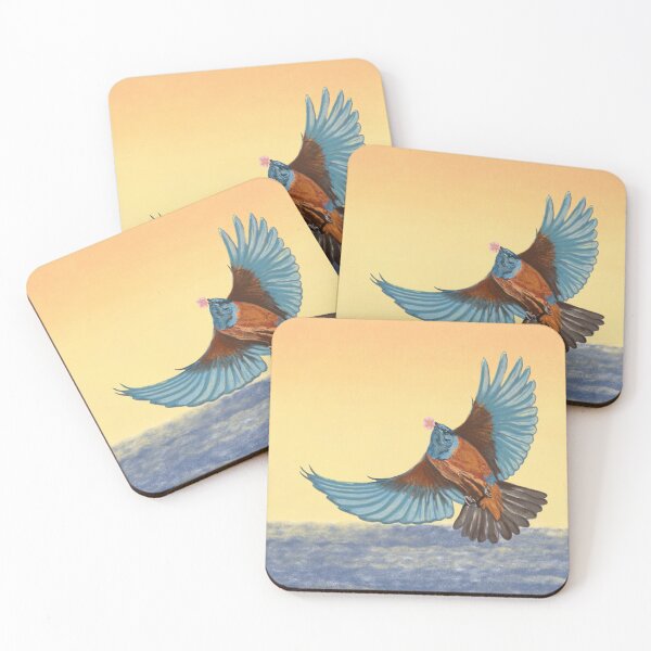 Item preview, A blue bird with a cherry blossom in its beak designed and sold by greenPQBstudio.