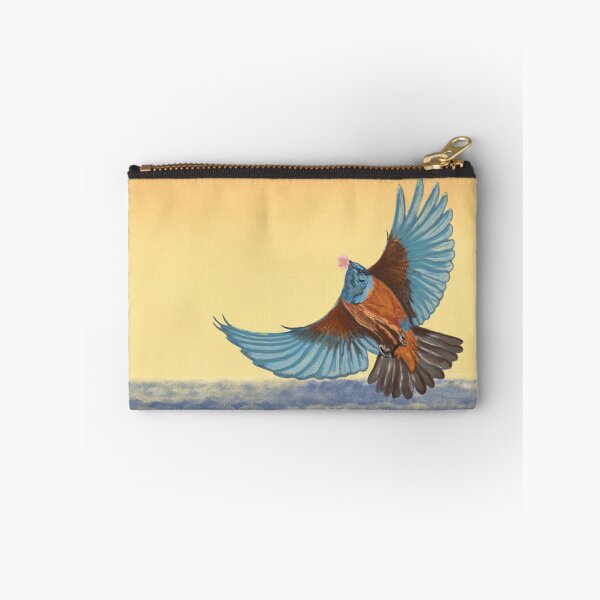 Item preview, A blue bird with a cherry blossom in its beak designed and sold by greenPQBstudio.