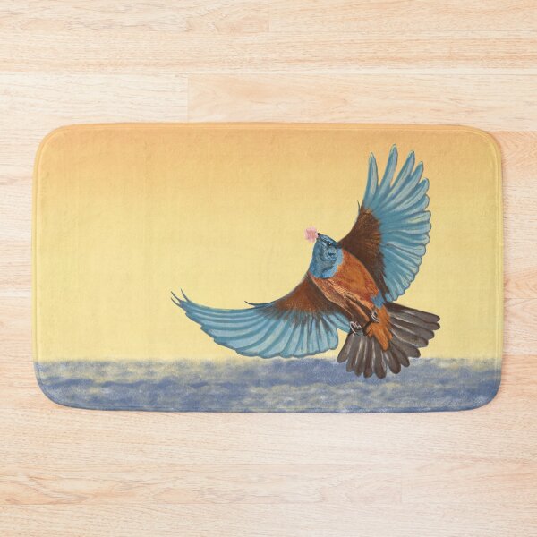 Item preview, A blue bird with a cherry blossom in its beak designed and sold by greenPQBstudio.