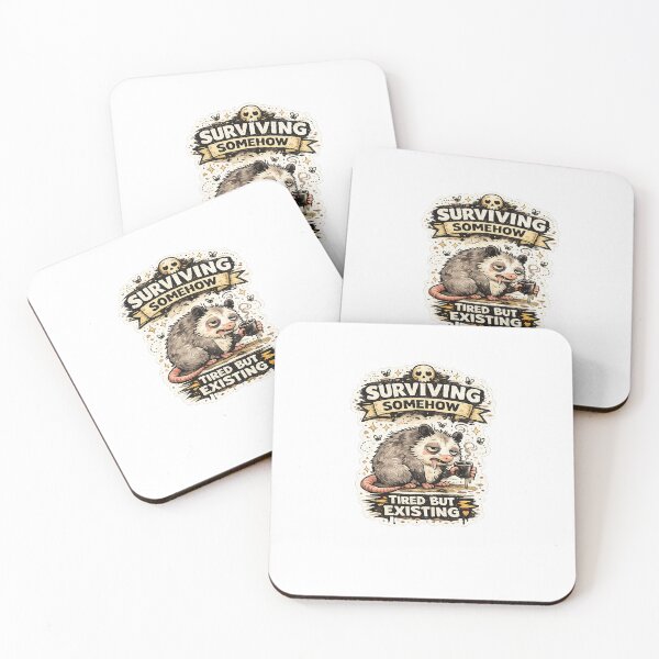 Item preview, Funny Possum Meme Sticker | Surviving Somehow Tired But Existing Design designed and sold by RohitPrints.