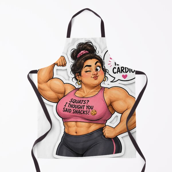 Item preview, Strong Is My Cardio Funny Gym Girl Sticker Squats I Thought You Said Snacks designed and sold by LevelUpReads.