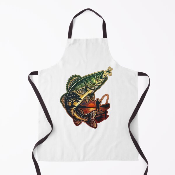 Item preview, Largemouth Bass Fly Fishing Lake Sunset Vector designed and sold by SasquatchTrail.