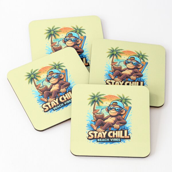 Item preview, Stay Chill Monkey – Summer Beach Vibes designed and sold by Aimetoi.