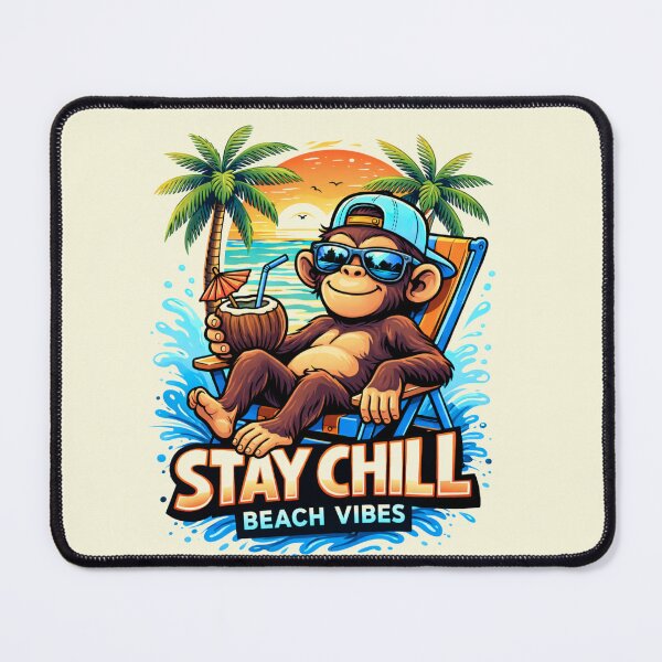 Item preview, Stay Chill Monkey – Summer Beach Vibes designed and sold by Aimetoi.