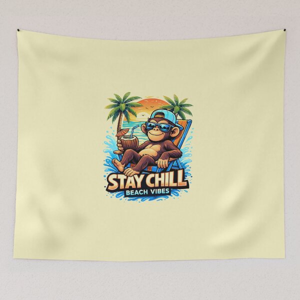 Item preview, Stay Chill Monkey – Summer Beach Vibes designed and sold by Aimetoi.