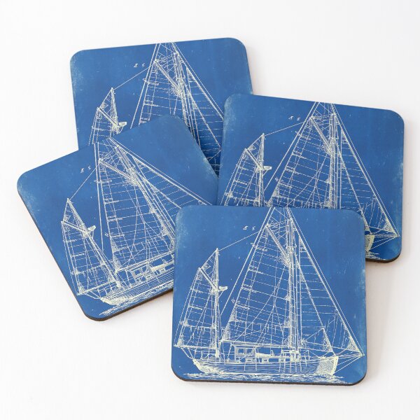 Item preview, Classic Sailboat Blueprint Nautical Design designed and sold by Visual Foundry.