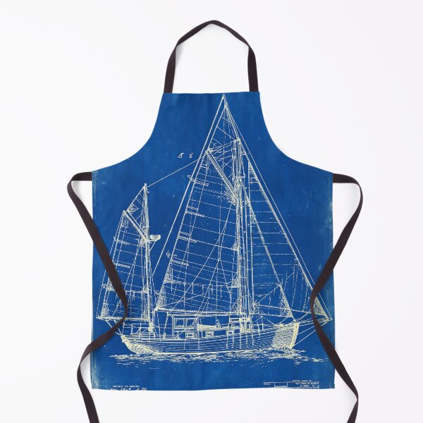 Item preview, Classic Sailboat Blueprint Nautical Design designed and sold by Visual Foundry.